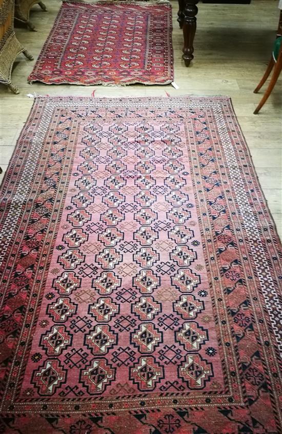 A Tabriz rug (worn) and another smaller rug 245 x 15cm and 195 x 122cm